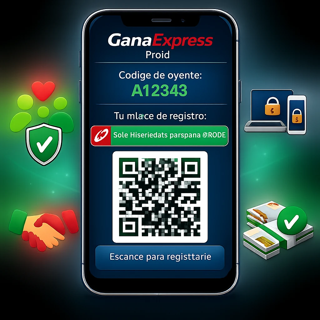 GanaExpress - código de agente y enlace de registro personalizado en Perú