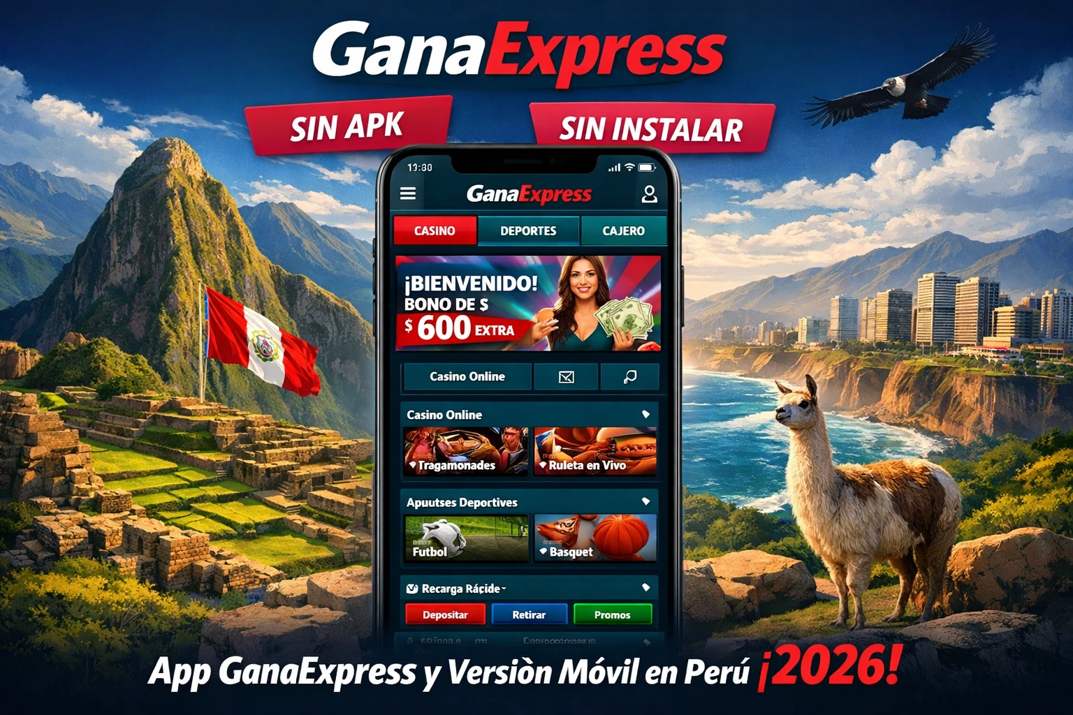GanaExpress versión móvil en Perú sin APK ni descarga de app